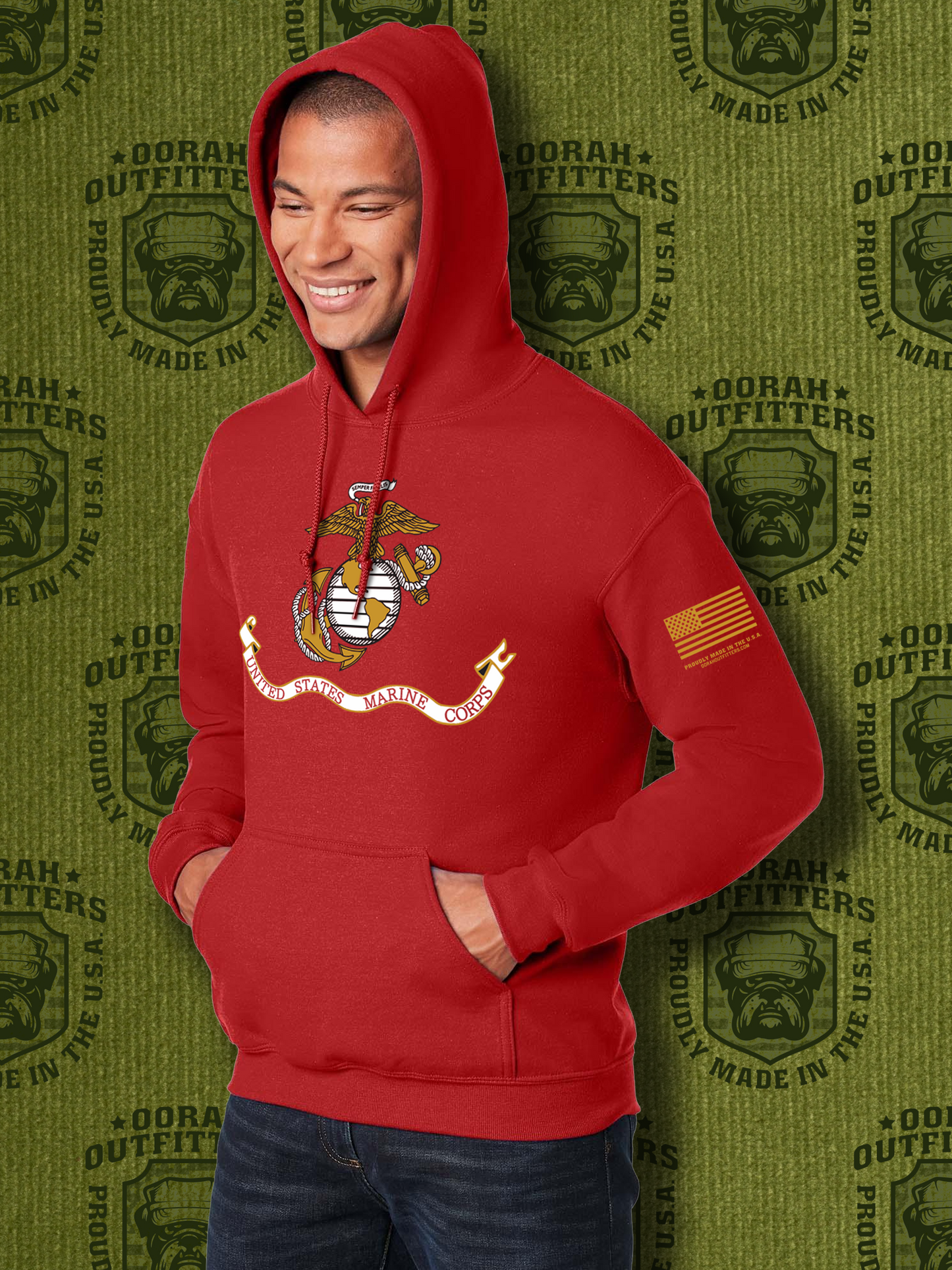 Oorah Outfitters USMC Banner Heavy Blend™ Hooded Sweatshirt