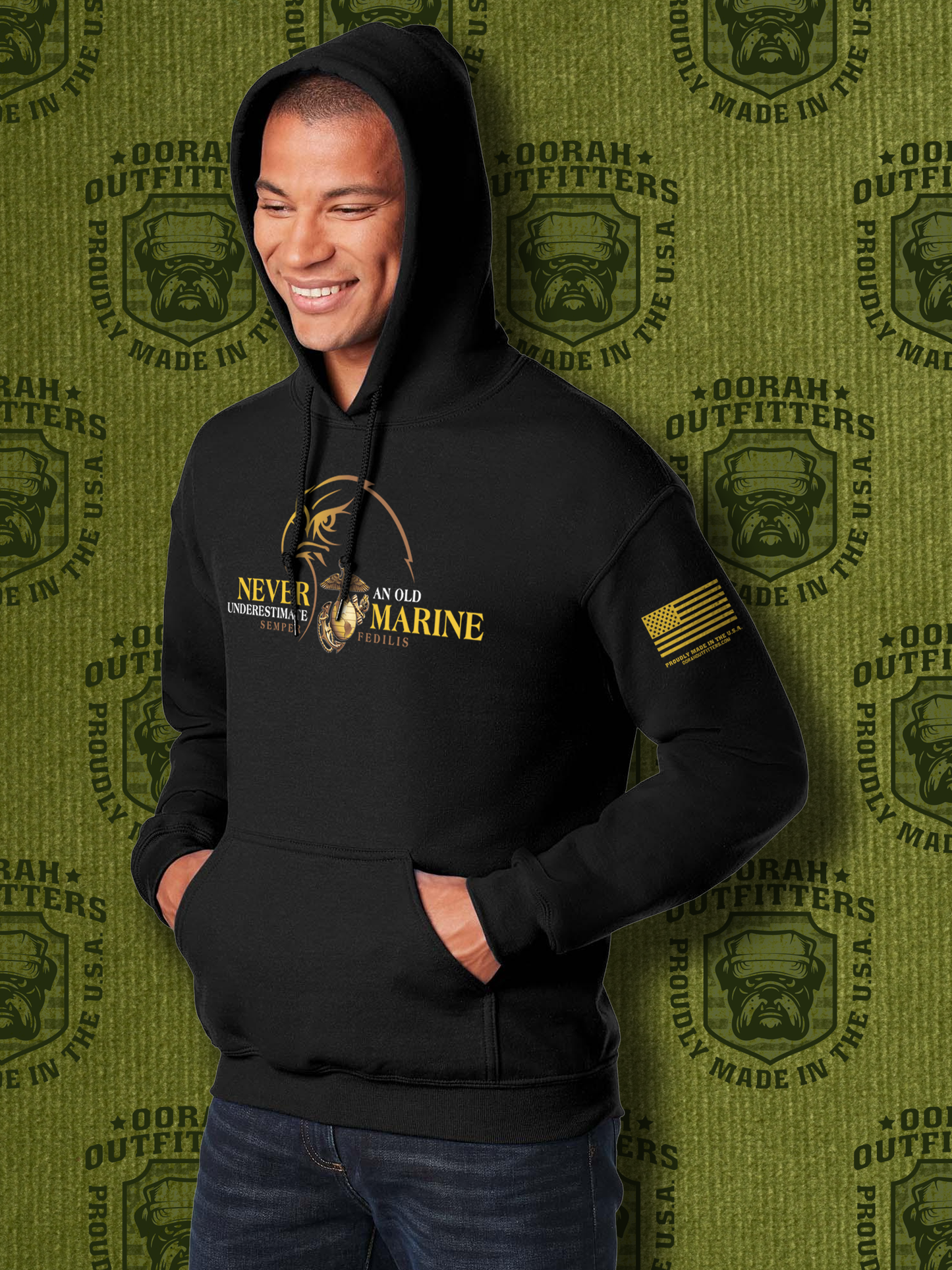 Oorah Outfitters Never Underestimate Heavy Blend™ Hooded Sweatshirt