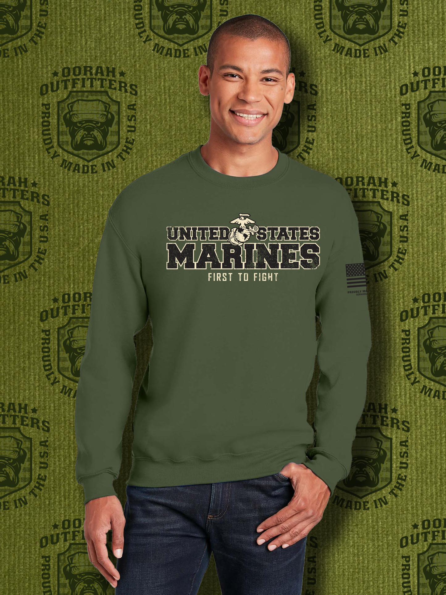 Oorah Outfitters Cranky United States Marines Heavy Blend™ Crewneck Sweatshirt