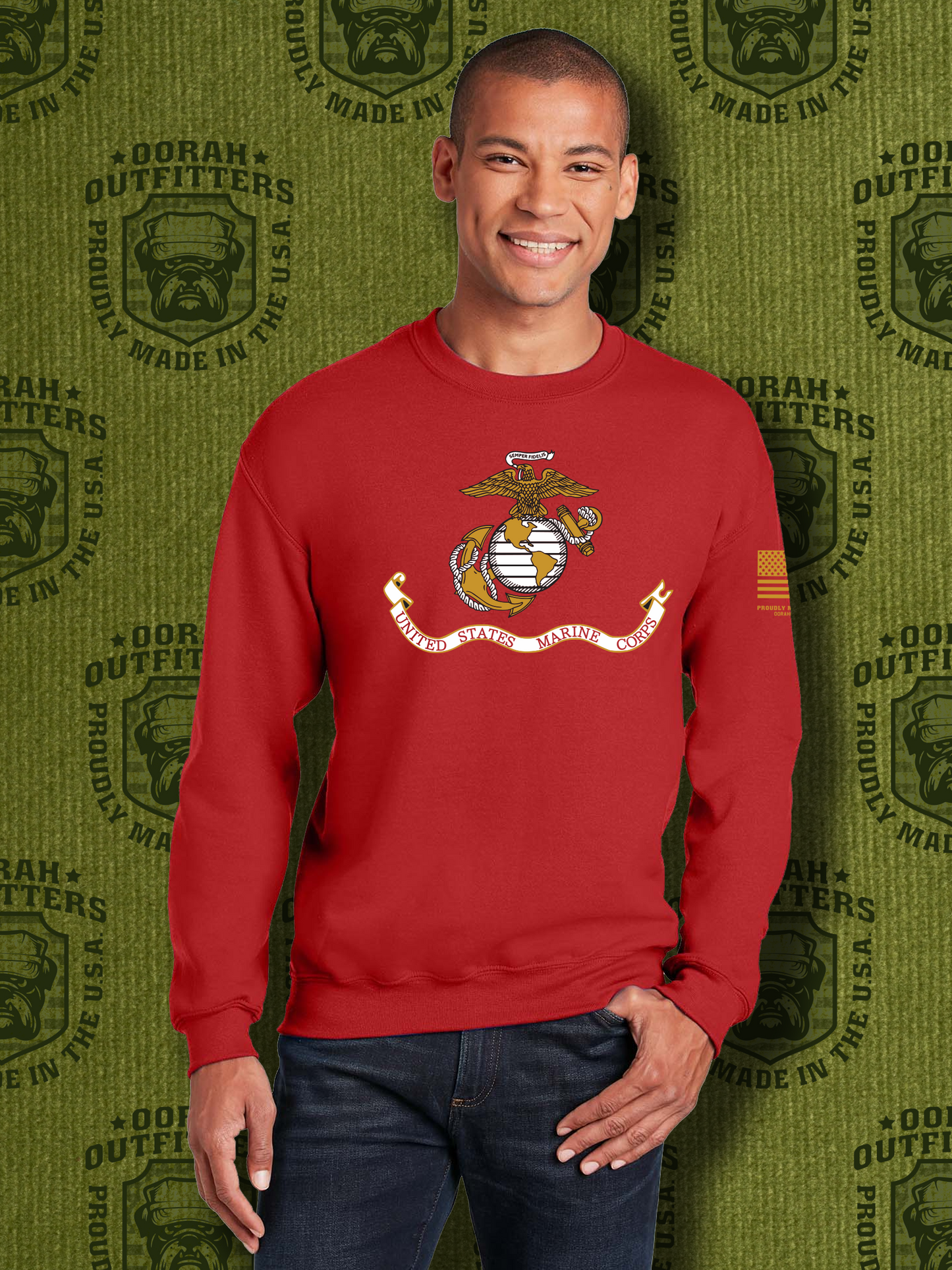 Oorah Outfitters USMC Banner Heavy Blend™ Crewneck Sweatshirt