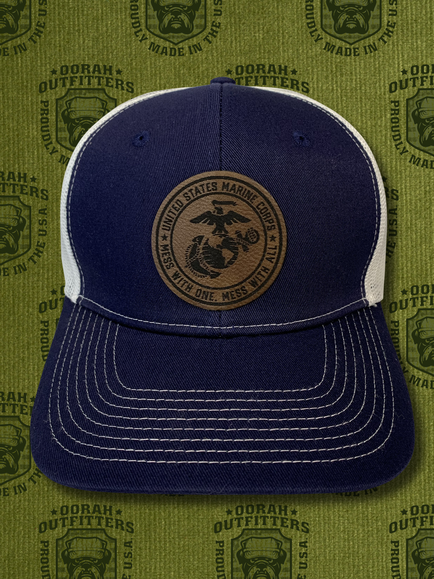Oorah Outfitters EGA Leather Patch Snapback Trucker Cap