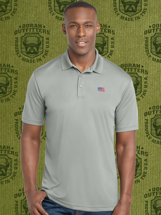 Oorah Outfitters Waving Flag Embroider PosiCharge® Competitor™ Polo